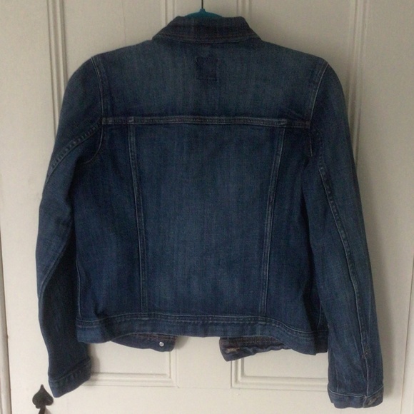 J. Crew Classic Denim Jacket Medium Dark Wash Blue Women’s Small Jean Jacket - Picture 2 of 4